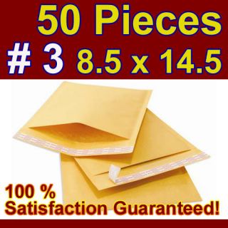 50 PS #3 (8.5x14.5) Kraft Bubble Mailer / Padded Envelopes   Wholesale 