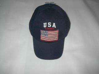 NWT boys size 2/4 RALPH LAUREN navy US FLAG pony cotton baseball cap