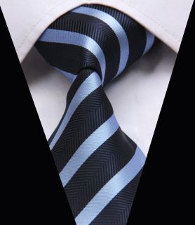 KS03 Blues Stripe 100%Silk Classic Woven Mans Tie Necktie