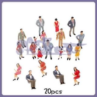 20 Assorted Painted Model Train Scene Layout Passenger People Figures 