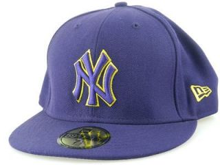   YORK YANKEES NEW ERA 59FIFTY 5950 NEW Mens Fitted Purple Yellow Hat