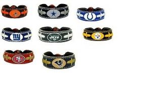 Official NFL Leather Football Bracelet Team Color Choose Your Team