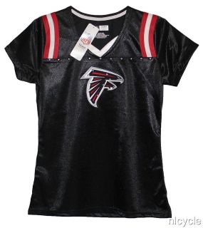 Atlanta FALCONS NFL JERSEY has FALCONS Patch with Bling Womens M L XL 