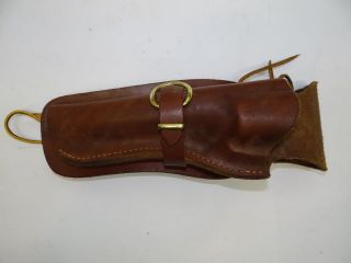   Brown Leather Unmarked Handgun Revolver Quality Holster Case Holder