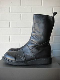 RICK OWENS SS11 Black Leather Zipper Boot Seam Details NIB