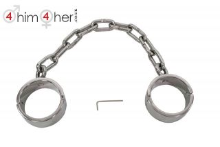   Polished Stainless Steel Heavy Duty Ankle Cuffs / Shackles   SMH524