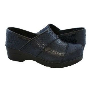 SANITA NEW Anabelle Professional Blue Printed Suede Clog FREE NAVY 