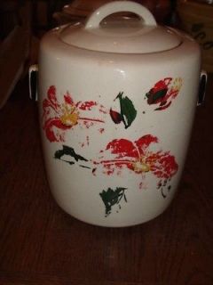 Vintage McCoy Flowers on Cylinder Cookie Jar