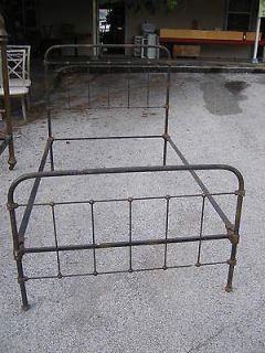 Antique Iron Brass Twin Bed Head and Foot Board with Rails