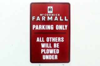 Vintage McCormick Farmall IH Logo Farm Tractor Metal Parking Sign
