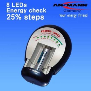 Ansmann Battery Tester AAA AA C D 9V by25% NI Mh Alkali