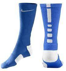 Nike Elite Basketball Crew Socks;SizeSmall S 3Y 5Y;Royal Blue/White 