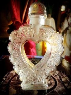 Rene LALIQUE Coeur joie Antique French Perfume Bottle Signed   14 CM 