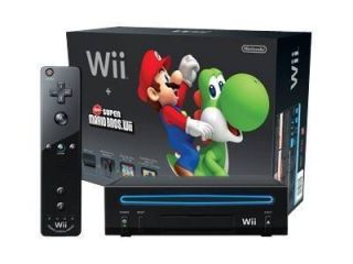 Nintendo Wii Black Console w/ NEW Super Mario Bros Bundle OPEN BOX 