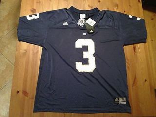 Notre Dame Football Jersey #3 Joe Montana   Adidas Navy Blue 
