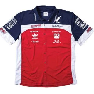   Designs Official Team TLD Pit Shirt Red/Blue Lucas Oil Honda Adidas