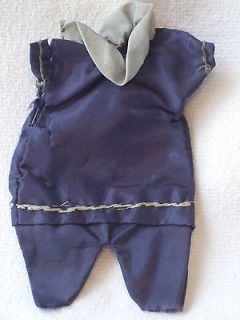   ONE PIECE SATIN DOLLS OUTFIT made by 10 yr old GIRL LATE 1800s
