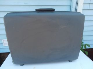 Vtg Hard Samsonite Suitcase with wheels Grey Black 27 1/2 x 8 1/2 
