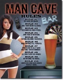 Sexy Girl Man Cave Rules Metal Sign TV Beer Dart Board