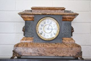 Antique Old Seth Thomas Adamantine Mantle Clock #102 1895