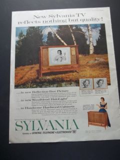 Vintage 1961 Sylvania Cabinet Console Television TV Original Print Ad