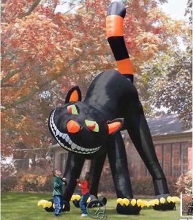   HUGE Inflatable Black Cat Outdoor Halloween Decoration Blow Up Decor