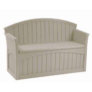 outdoor storage bench in Benches