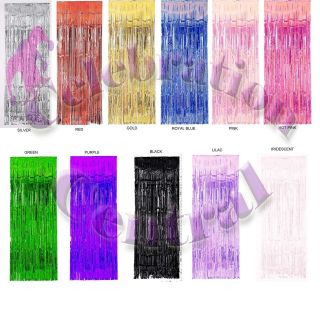 10 PACK OF FOIL DOOR CURTAINS TABLE FRINGE CHRISTMAS PARTY DECORATION