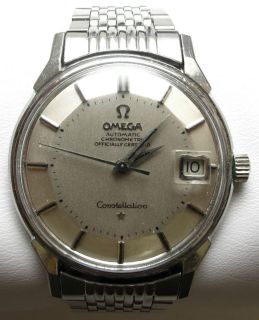 Vintage Omega Constellation Pie Pan Stainless Automatic Mans 