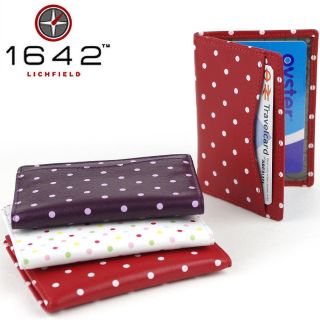 Soft Leather Travel Pass Oyster Card ID Holder Wallet Cover With Polka 