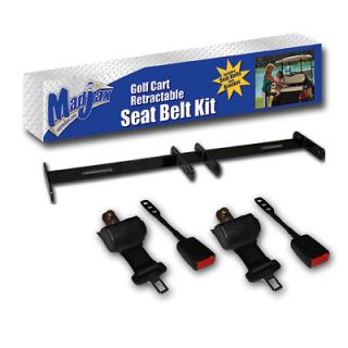 Golf Cart Seat Belt (2) Retractable Belts Kit Club Car EZ GO Yamaha