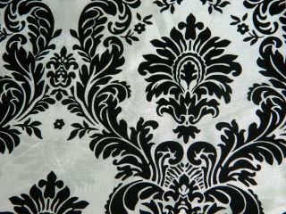White taffeta & Black Flocking Damask High quality Fabric