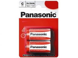Panasonic C cell batteries 2 pack   1.5v Zinc Carbon R14