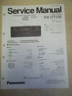 Panasonic Service Manual~RX DT53​0 Boombox Radio System