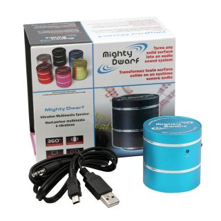 Blue Mighty Dwarf 360 deg. 5 watt Portable Vibration Speaker   lithium 