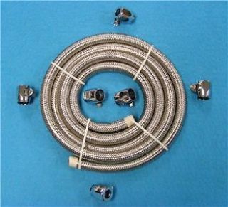 16 CLAMPS FOR BRAIDED FUEL/OIL LINE HOSE  FUEL YOUR HARLEY