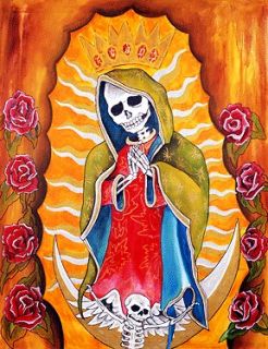 mother mary / art painting print DAY OF THE DEAD Linde