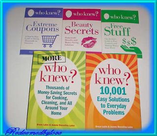 Who Knew? 5 Book Set 10,001 Easy Solutions Sealed New EXTREME COUPONS 