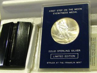 Franklin Mint first step on the moon eyewitness medal sterling silver 