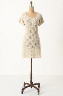 Anthropologie Sparrow Pointelle Variations Sweaterdress Ivory Wool 