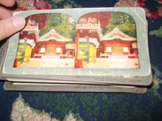 Antique Stereoscope viewer picture photo Yakushi Temple at Nikko Japan 