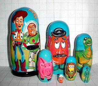 7pc Disney Toy Story Hand Painted Russian Nesting Dolls