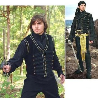 Gothic/Renaiss​ance   Black Pirate Vest. Perfect For Re enactment 
