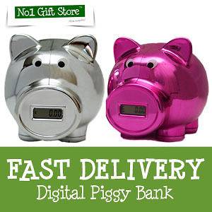 Digital Piggy Bank LCD Display Counter Money Coin Counting Recognises 