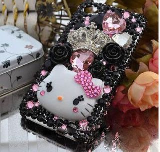   Kitty Crown DIY Crystal cell Phone iPhone4 4s 5 5g Case Deco Den Kit