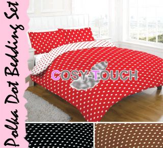 Polka Dot Spotted Duvet Cover Pillowcase Valance Sheet Curtains 