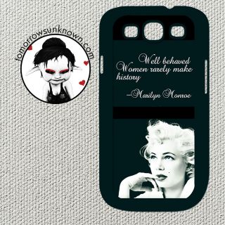 Phone Case Marilyn Monroe Samsung Galaxy s3 siii i9300 well behaved 