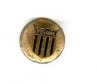Vintage Penarol button hole badge soccer pin.