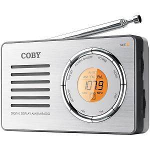COBY AM FM COMPACT POCKET RADIO SILVER FREE US SHIP