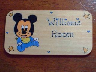 baby Mickey Mouse Room Door Sign Plaque Personalised